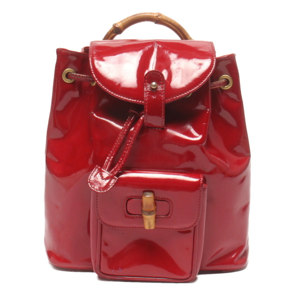 Gucci Drawstring Leather Bamboo Backpack - Picture 2 of 6